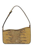 EPHRON LEATHER BAGUETTE BAG YELLOW CROC EMBOSSED