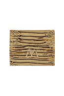 YELLOW CROC-EMBOSSED LEATHER SLIM CREDIT CARD HOLDER