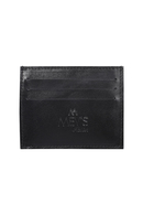 SMOOTH BLACK LEATHER SLIM CREDIT CARD HOLDER