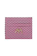 MAGENTA-WHITE DOTTED SUEDE SLIM CREDIT CARD HOLDER