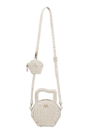 MINI NORA LEATHER BAG ECRU CROC EMBOSSED