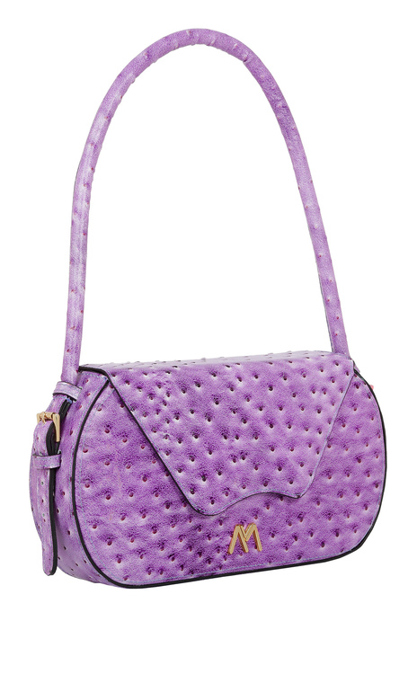 NANCY LEATHER BAG LILAC OSTRICH EMBOSSED