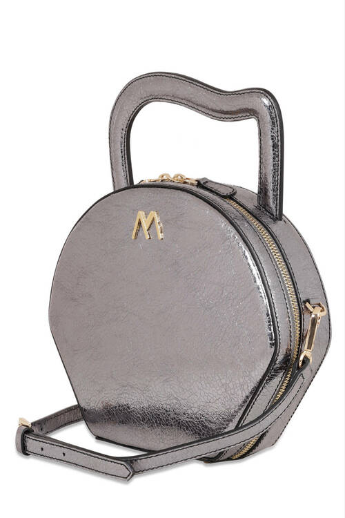 NORA CALF LEATHER BAG METALLIC SILVER GREY - Limited Edition*