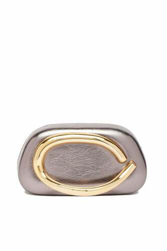 Metal Aksesuarlı Vizon Clutch El Çantası