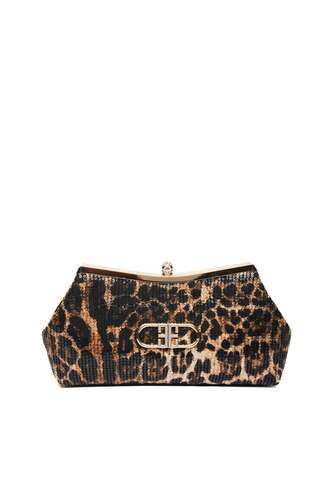 Leopar Desenli Payet Clutch El Çantası