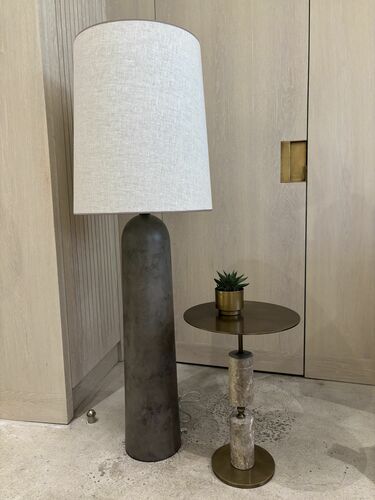 Mona Yan Sehpa Küçük - Gümüş Traverten 