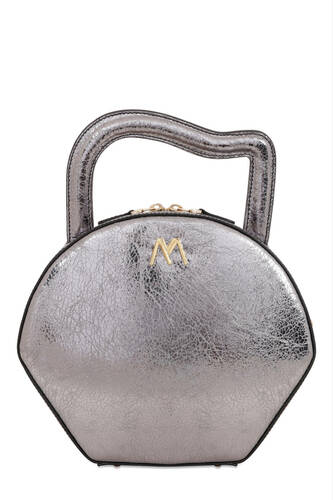 NORA CALF LEATHER BAG METALLIC SILVER GREY - Limited Edition*