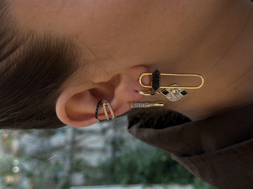 Rainbw Kuyumcu Model Küpe - Siyah