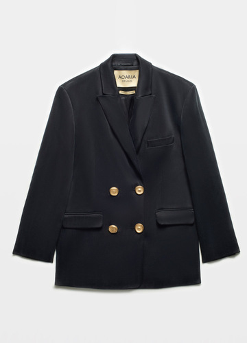 The Vegan Silk Night Blazer Black