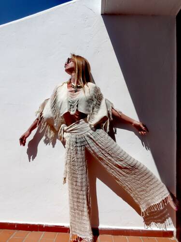 Hand Woven Cotton Trousers-Top Set