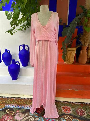 Pink Sugar Chiffon Lightweight Sheer Tie Top