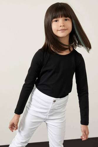 Siyah Basic Uzun Kol T-shirt