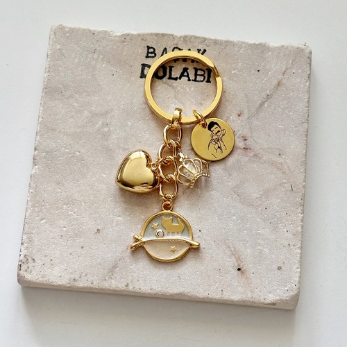 Portre Detaylı 4 Charmlı Anahtarlık