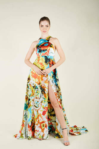 INFINITY Silk Dress /Maxi Colourful