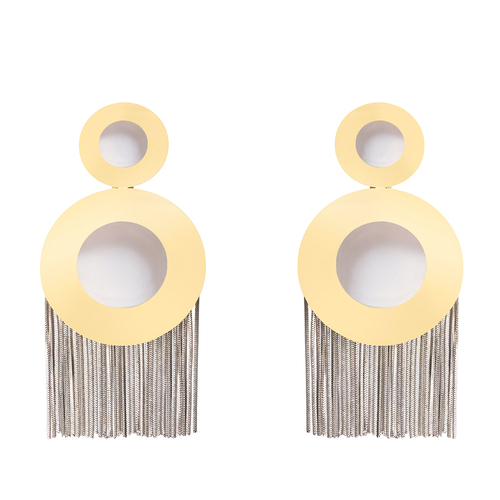 MIRROR TASSEL EARRING