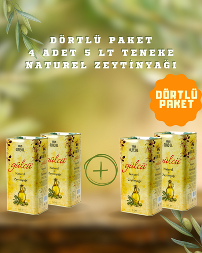 Naturel 1. zeytinyağı  5 litre teneke 4'lü paket