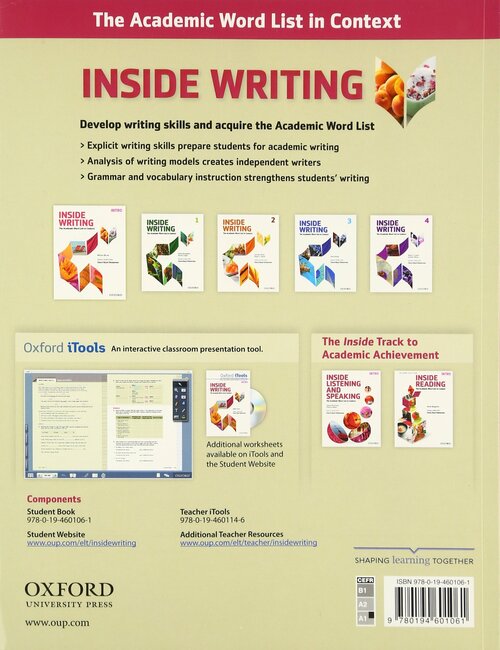 Book Writing Inside Inside Writing Intro Student Book: The Academic Word List in Context