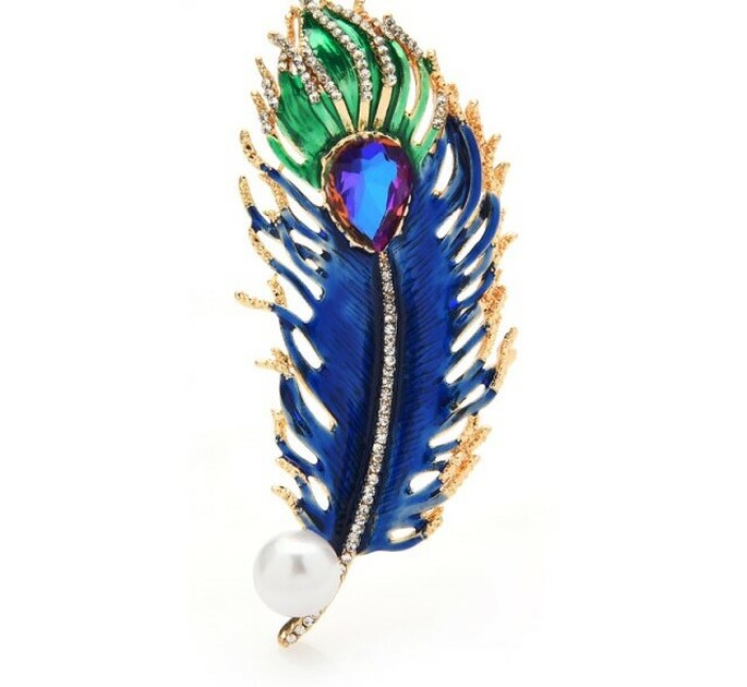 Tavuskuşu Tüy Brooch