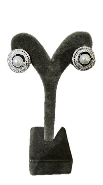Pink İnci&Baget Earrings
