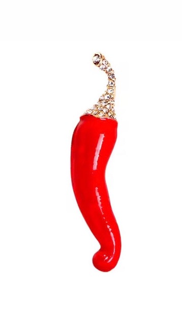 Red Biber Brooch