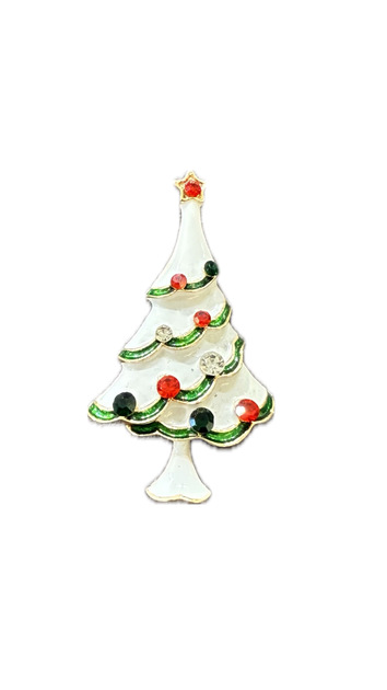 White Çam Tree Brooch