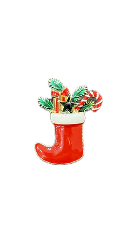 Yılbaşı Kırmızı Çorap Broş 