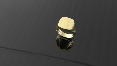 14k Solid Gold Custom Signet Ring P 1/2