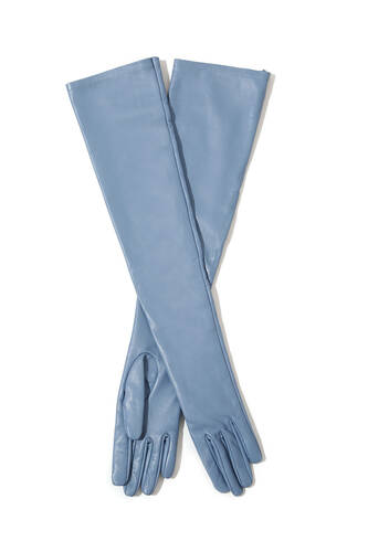 Ice Blue Leathet Gloves