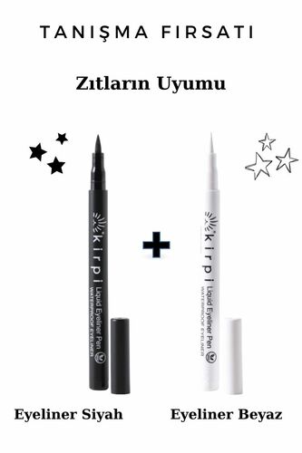 KİRPİ WATERPROOF 2Lİ LİKİT EYELINER 'SİYAH + BEYAZ'