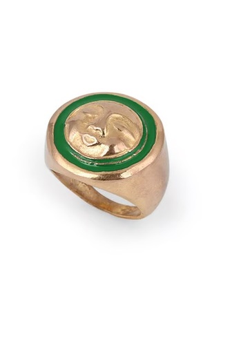 Yeşil Mineli Face Yüzük