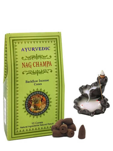 Ayurvedic Doğal Konik Tütsüler - Masala Natural Insence - Farklı Aroma ve Koku (Nag Champa)