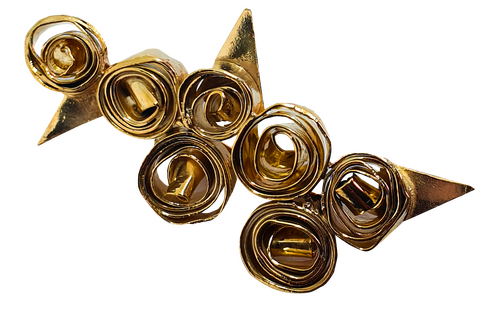 Thorny Wild Roses Multi Rose Brooch - Gold Plated