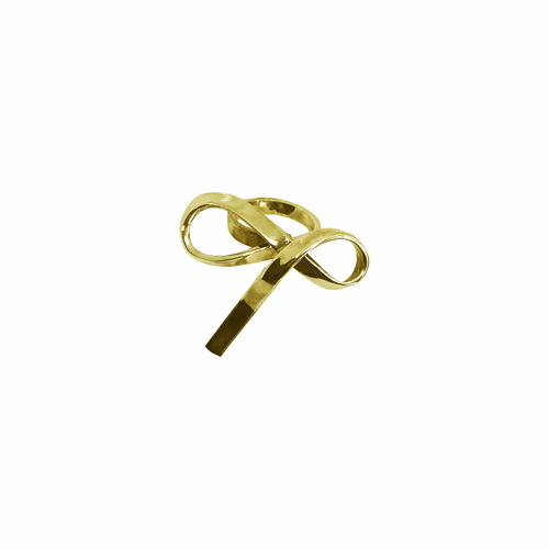 SILVER BOW RING - GOLD PLATED