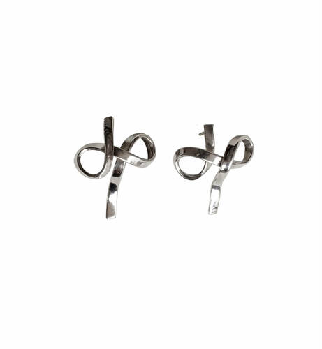 SILVER BOW MAXI EARRINGS