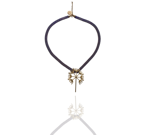 Dandelions Hematite Beaded Necklace